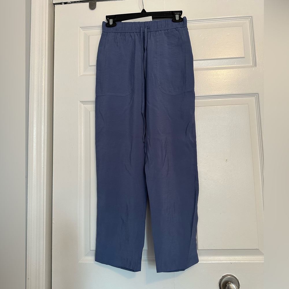WomeNavy Blue Casual Elastic-Waist Pants